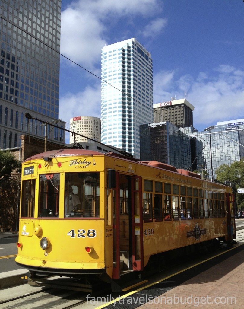 One of the streetcars in downtown Tampa.