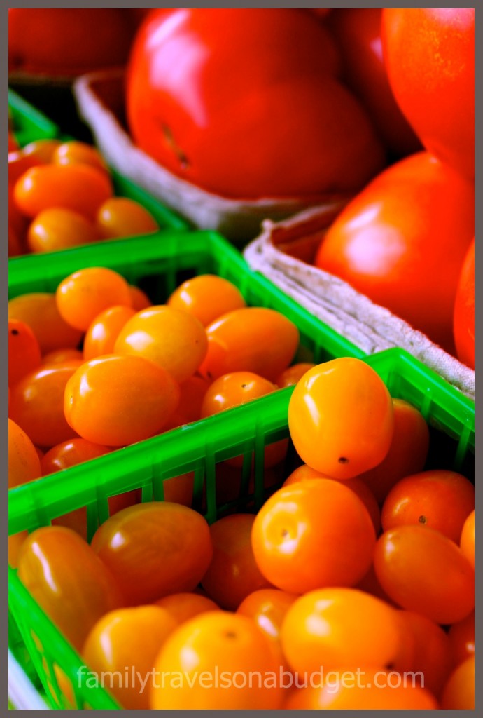 Close up of fresh tomatoes at the Ybor City Saturday Market.