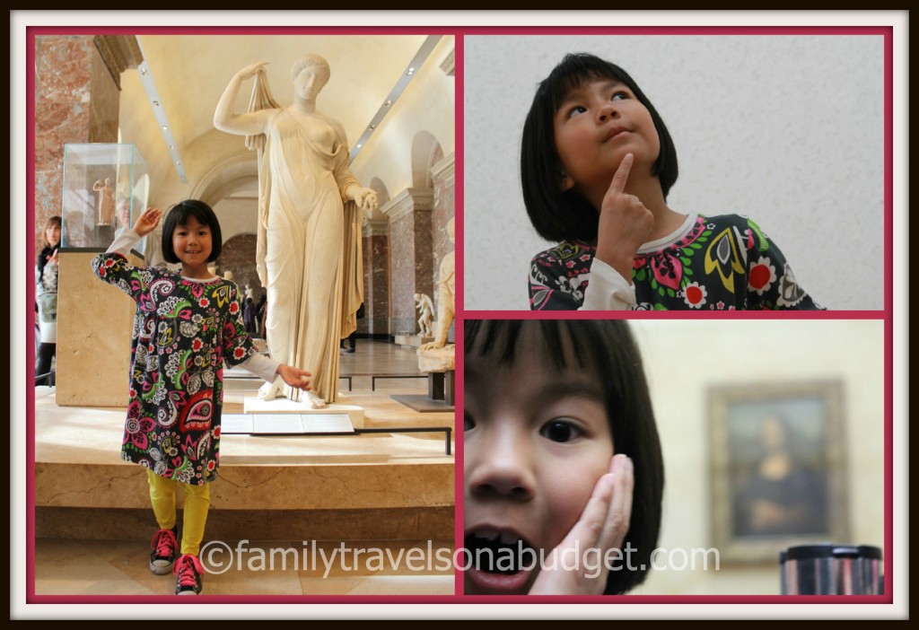 Bottom right photo is Ellie's reaction to seeing the Mona Lisa for the first time!