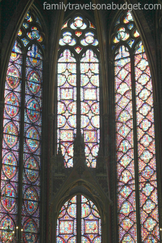 Stained glass window panels at Sainte Chapelle