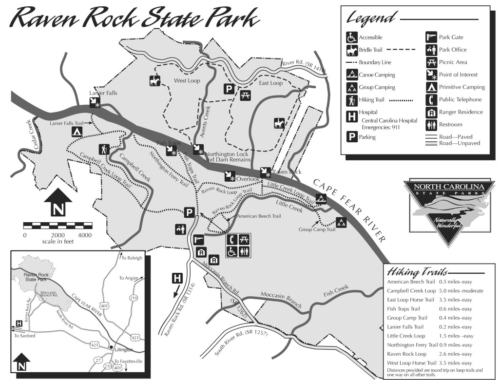 Raven Rock State Park Map Raven Rock State Park, Nc - Family Travels On A Budget