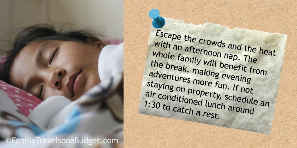 Disney tip shows a girl sleeping with advice to take breaks and rest.