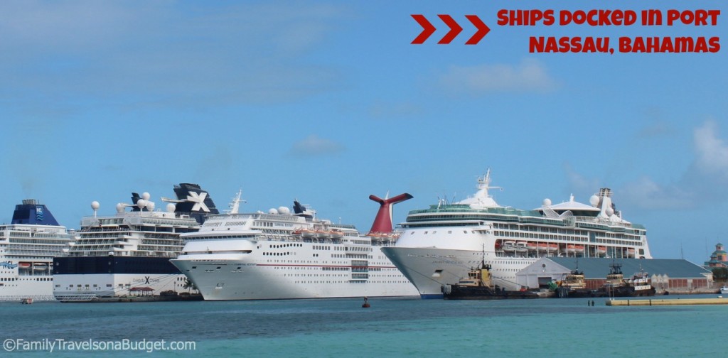 Ships docked in Nassau, Bahamas. Easy on - easy off.