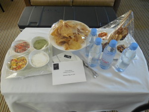 Our very yummy complimentary room service snacks
