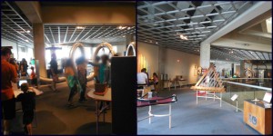 Kids in the science experiment area at Great Lakes Science Center