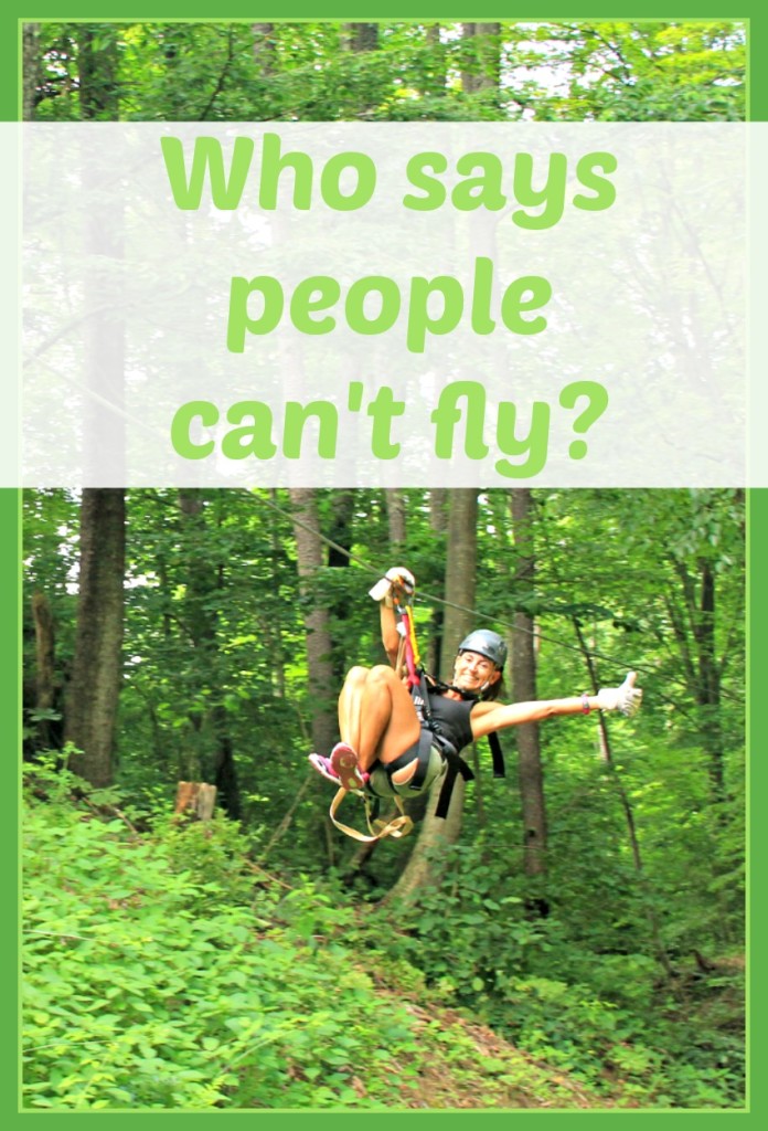 Hocking Hills Canopy Tours review, with words that say "Who says people can't fly?"