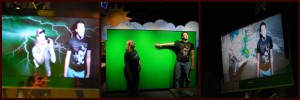 The green screen and computers allow visitors to pretend to be weather forecasters. I think we did a pretty good job!