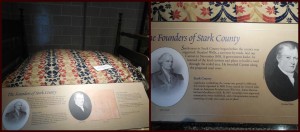 There's plenty to see and learn about at the Stark County Story exhibit. Check out this old bed and the "founders of Stark County" plaque!