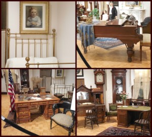 Some of the pieces featured in the McKinley Gallery Collection. Top left is a photo of the McKinleys' daughter, who died when she was young.