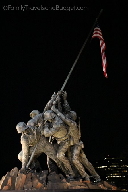 Iwo Jima memorial seen during the Monuments by Moonlight tour.