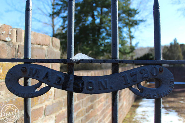 Iron Gate at entrance to Madison's Montpelier Cemetery