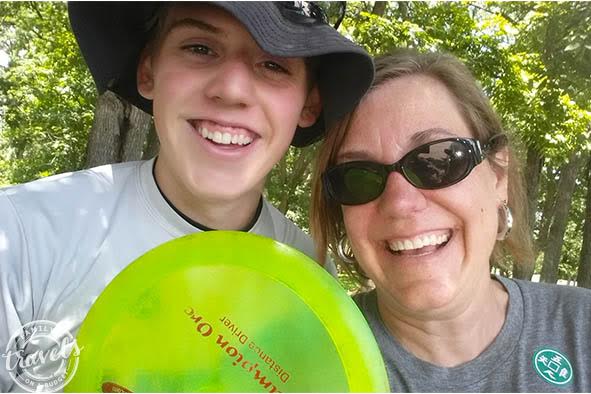 Summer vacation with Ben playing disc golf in Rockford