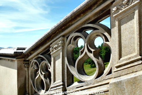 Intricate stone fence at the Biltmore estate in Asheville, NC.