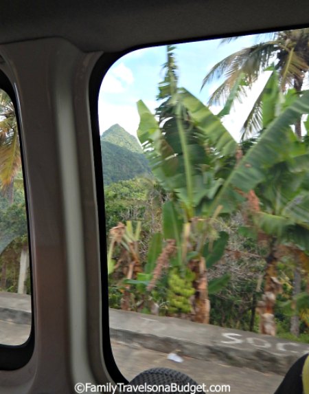 First glimpse of the Pitons St. Lucia