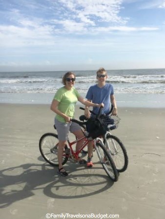 Biking at the beach