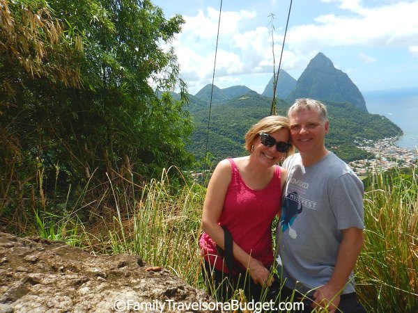 St. Lucia's Pitons from the mountainside
