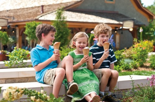 Kids eating ice cream in Antler Hill Village. Photo Credit: The Biltmore Company.