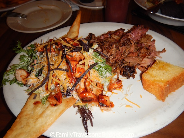 One Hot Mamas: BBQ and salad with corn bread! 