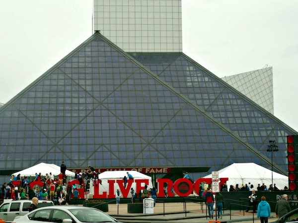 Entrance to the Rock 'n Roll Hall of Fame in Cleveland, Ohio