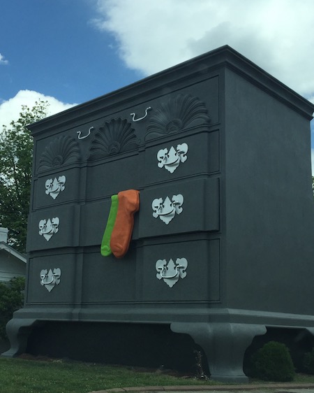 Giant chest of drawers with socks sticking out in High Point is one of NC's best kept secrets