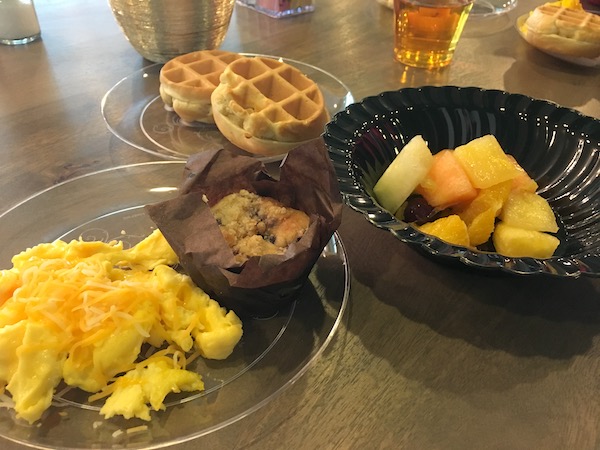 Breakfast buffet at Turquoise Place Orange Beach vacation rentals is a great perk