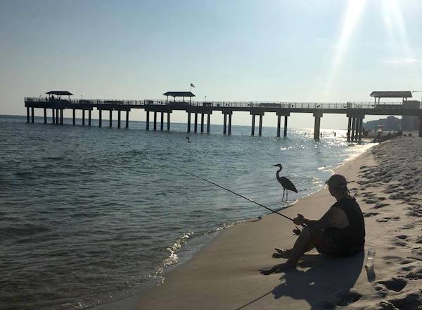 When fishing at the beach in Alabama, Leave Only Footprints