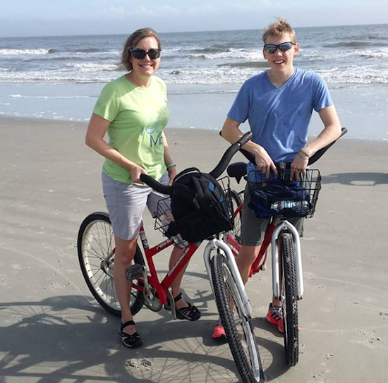 Adventure vacations might include biking on the beach.