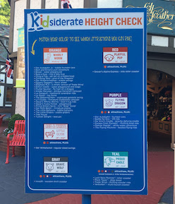 Kidsiderate Height Check stations so kids can get wristbands and not need measured at every ride.