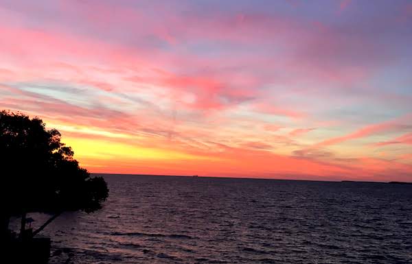 Sunset from our balcony at Put In Bay.