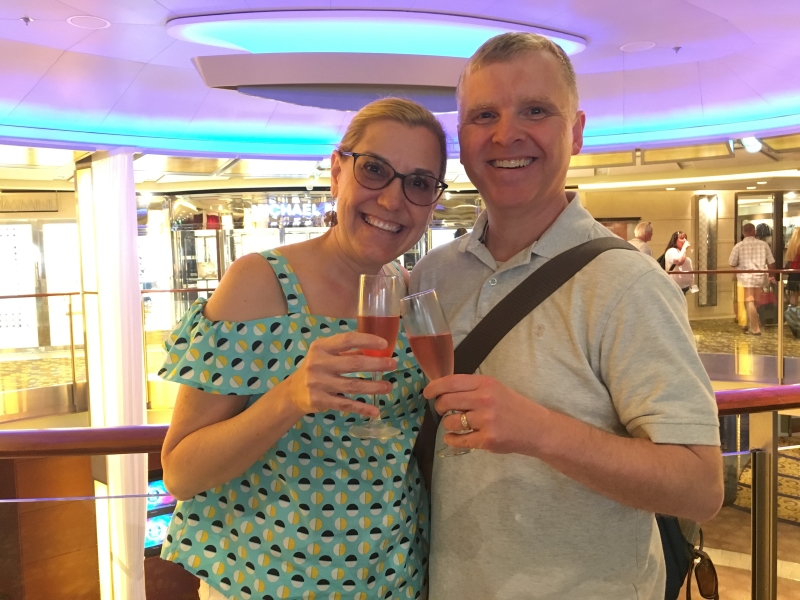 Welcome champagne on the Celebrity Equinox