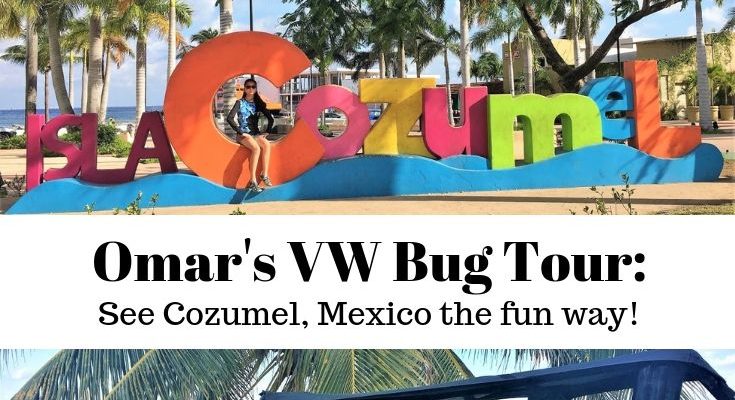 Photo collage of the things you'll see on Omar's VW Bug Tour of Cozumel