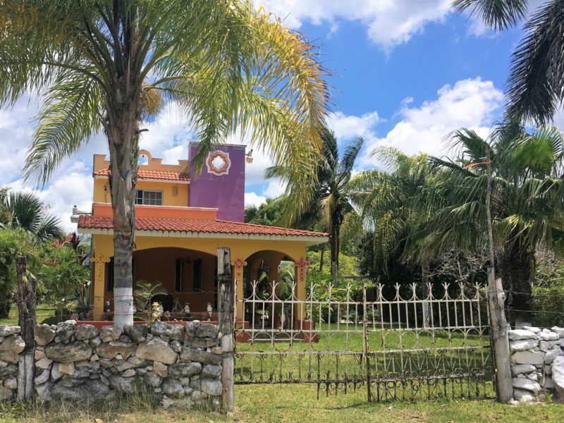 Colorful house in a small Cozumel town.