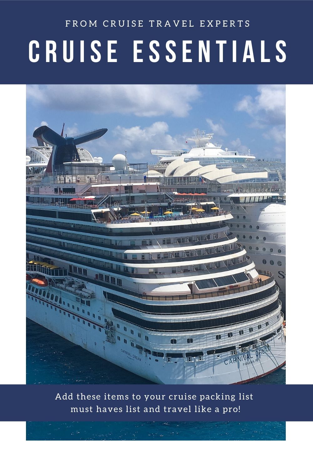 Packing for your first cruise? Check out our list of cruise essentials, items that make the most of your limited space, help with organization, and take the stress out of your cruise vacation experience. These make the trip more fun!  
 #cruiseessentials #cruiseessentialslist #cruiseessentialsamazon #cruiseessentialspackinglist #cruisetips #cruisepackingtips #cruiseextras #thingstopackforacruise #cruisetipsfirsttime #cruisetipspackinglist #cruisetipsandtricks via @karendawkins