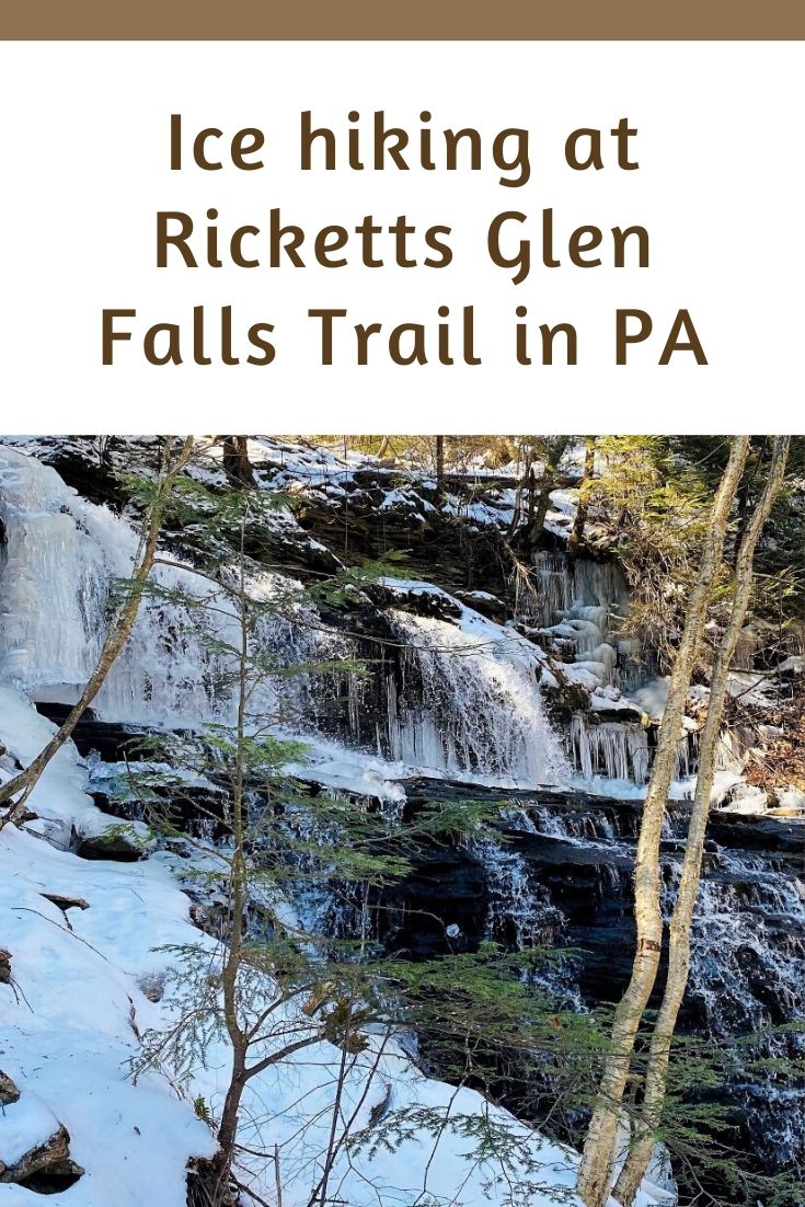 Wondering what to expect when winter hiking along icy trails? You need the right winter hiking outfit to stay warm, dry and safe when ice hiking and ice climbing along waterfall trails. Read to learn what to expect when ice hiking, how to use crampons, ice picks and other climbing gear. We hiked Ricketts Glen State Park in Pennsylvania along the falls trail to Ganoga Falls in the Endless Mountains -- one of the most beautiful mountain climbs in the US. via @karendawkins