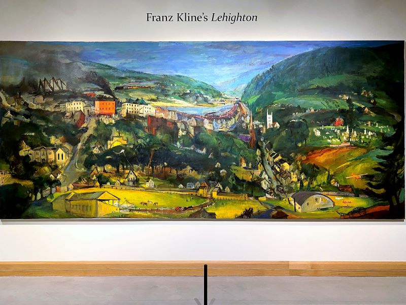 Allentown Art Museum in the Lehigh Valley, PA with a painting of the valley on prominent display.