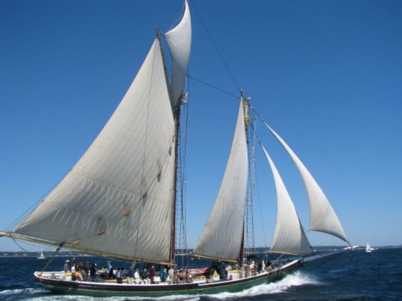 Tall ships, Lettie G. Howard, in Lake Erie for the Erie Tall Ships Festival.
