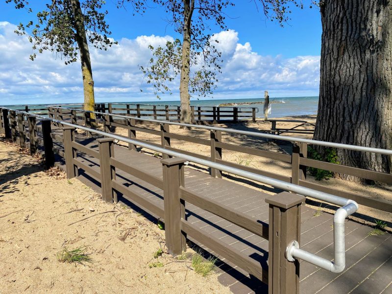 ADA ramp at Presque Isle State Park beach.