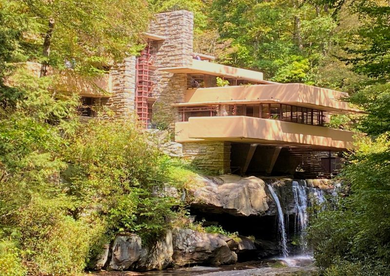 Fallingwater in Pennsylvania, built by Frank Lloyd Wright for the Kauffmans of Pittsburgh, PA