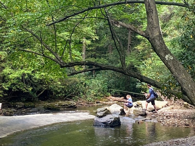 Fishing at Linn Run State Park, one of the best state parks in Pennsylvania for fishing, hunting and camping