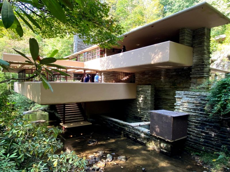 The approach to Fallingwater, just a glimpse of what's to come when touring Frank Lloyd Wright houses in PA