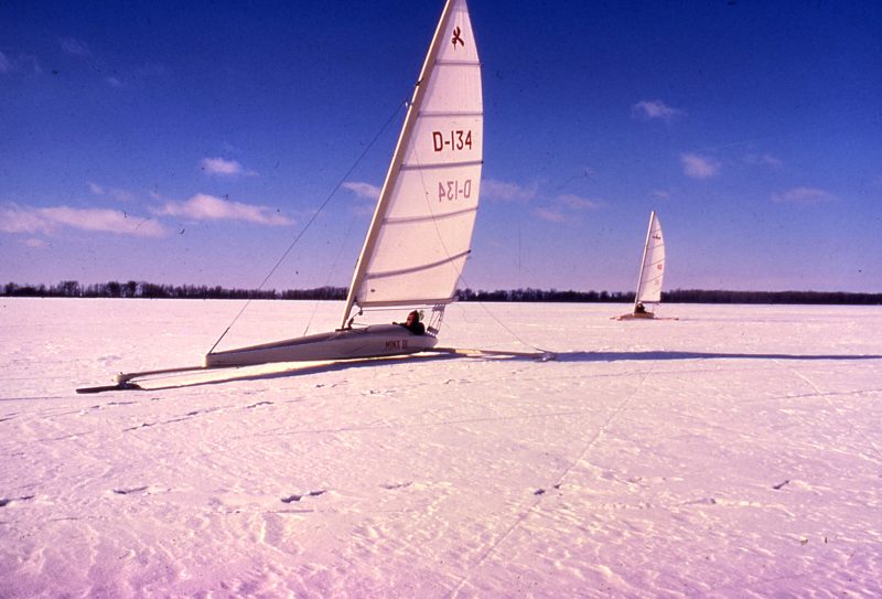 Ice boating at Presque Isle in Erie PA.