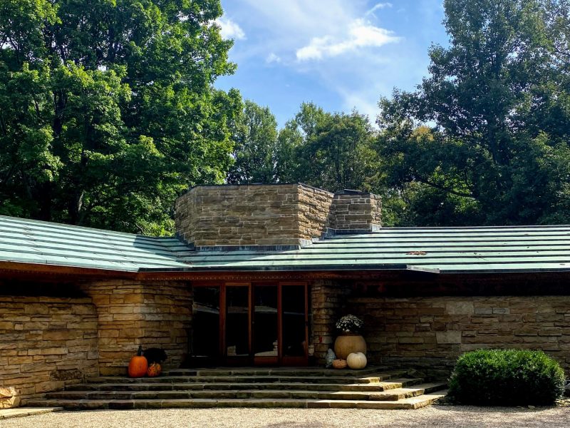 Front entrance at Kentuck Knob, one of Frank Lloyd Wright houses in PA