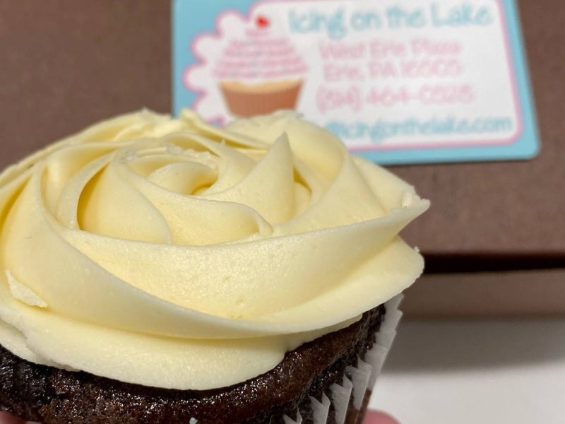 Chocolate cupcake with cream cheese icing from Icing on the Lake in Erie, PA