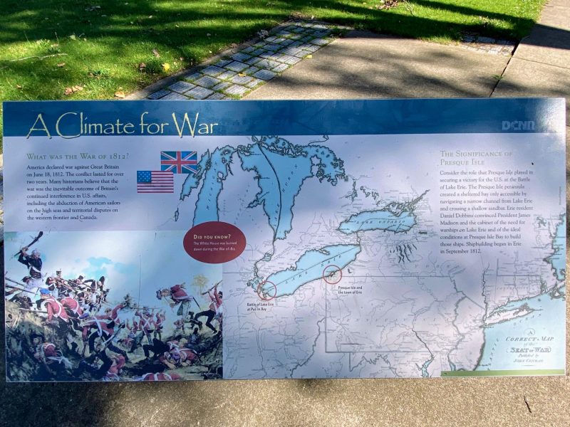 Informative Marker at the Perry Monument at Presque Isle State Park, a must see when you visit Erie PA
