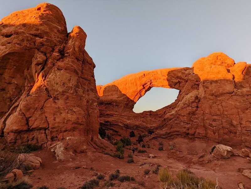 Moab, Utah scenery -- red clay arches --  is just outside Sun Outdoors family friendly campground