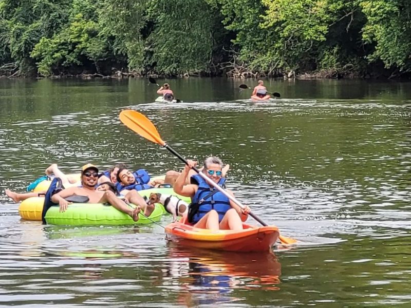 Tupes and kayaking on the Rappahannock River in Virginia.