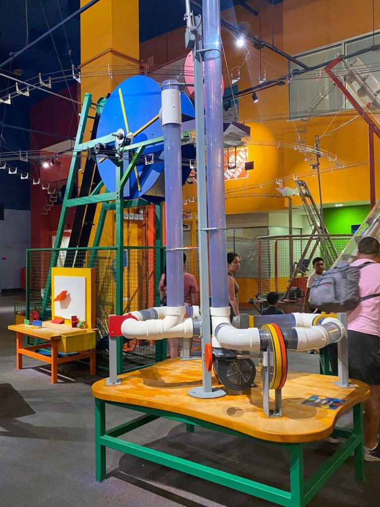 Explore physics at the ball zone at the CMA, particularly fun for kids at heart! Notice all the parents in this popular exhibit