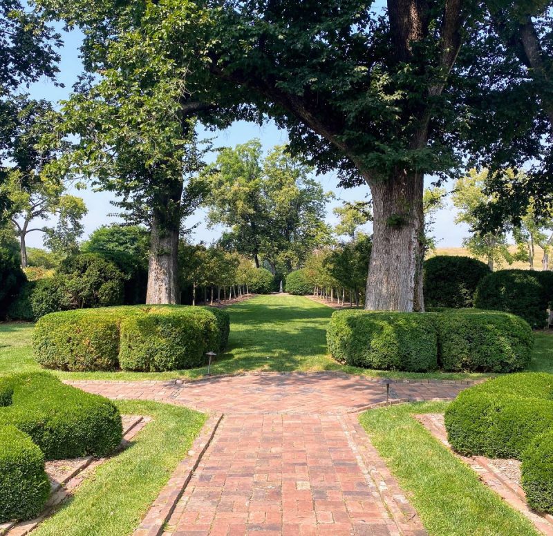Grand Allee at Glen Burnie, a formal garden using forced perspective to make it look longer than it is.