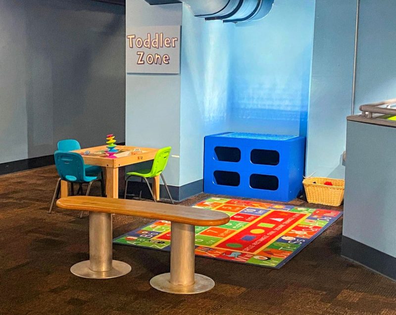 Toddler zone at the CMA offers a creative space for little guests while older kids play