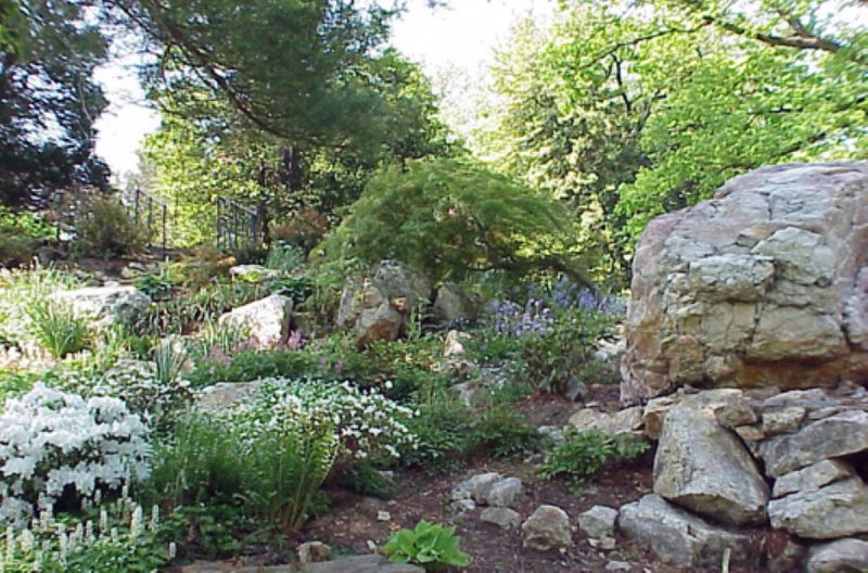 Rocky garden landscape at Fort CF Smith Park in Arlington, VA